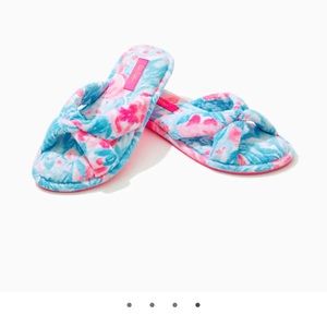 NWT Lilly Pulitzer Velour Terry Slippers in Bondi Blue My Little Pony Size M & L